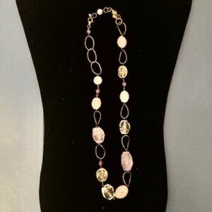Lovely light purple crystal necklace on copper wire
